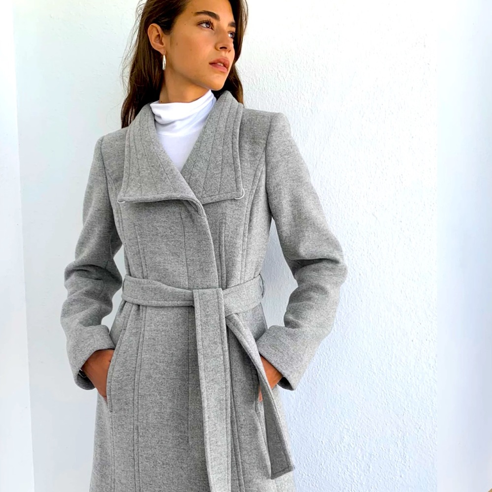 Aritzia Babaton Connor Coat Heather Light Grey sz S